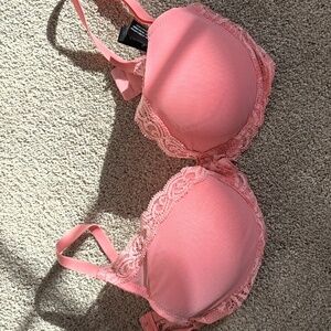 Natori Feathers 32DD Coral Pink Contour Pushup Bra
